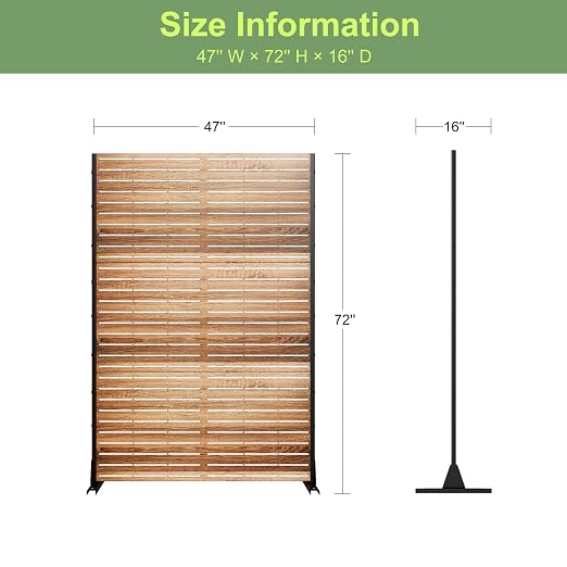 Casaphoria 72" H x 47" W Metal Privacy Screen, Freestanding Outdoor Screen - Image 7