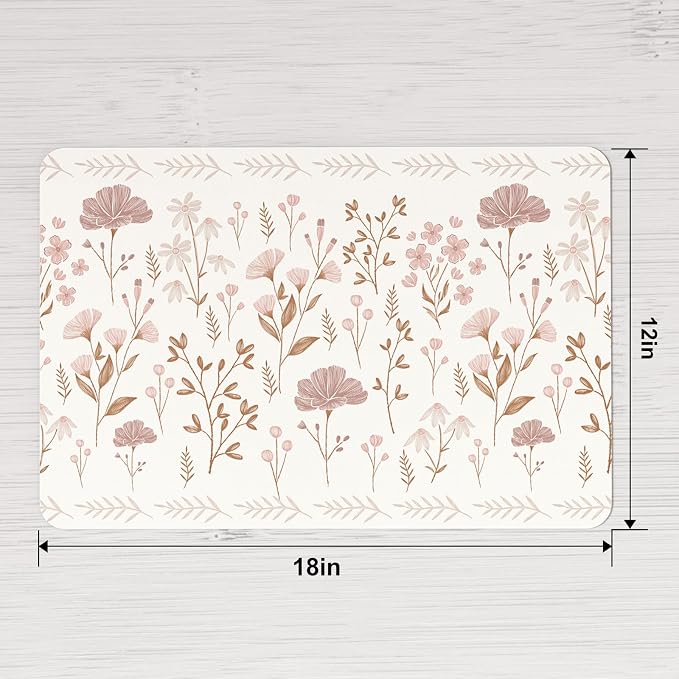 QIYI Placemats Set of 6, 12x18 Inch Faux Leather Place Mats - Image 2