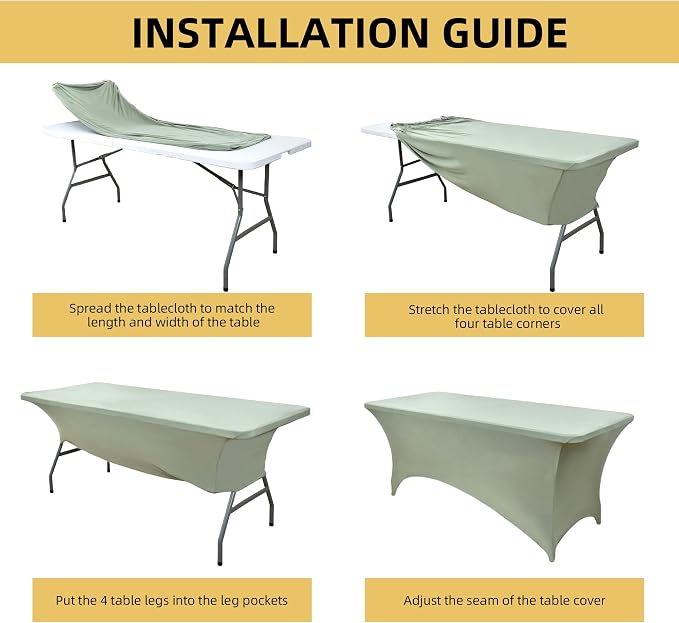 121 2-Pack 6ft Spandex Table Covers - Image 5