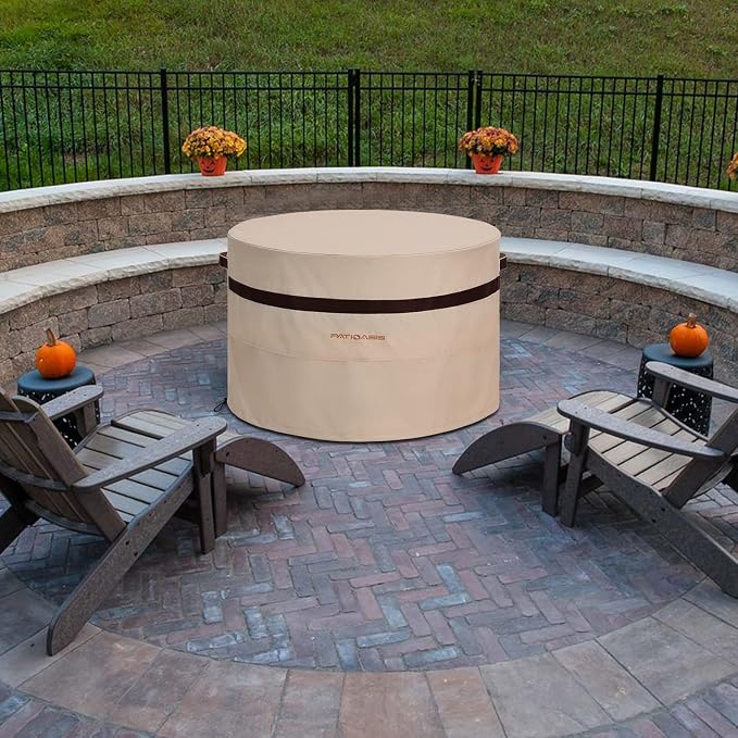 40 Inch Round Fire Pit Cover, Heavy Duty Waterproof 600D Outdoor Cover - Image 5