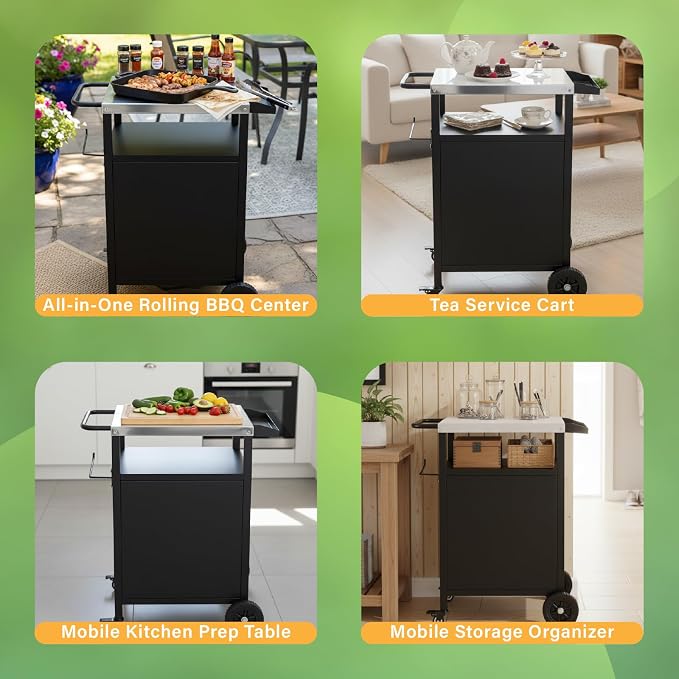 VINGLI Outdoor Grill Table Cart - Image 6