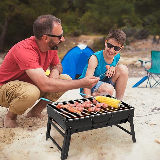 Uten Charcoal Grill, BBQ Grill Folding Portable Lightweight smoker Grill - Image 6