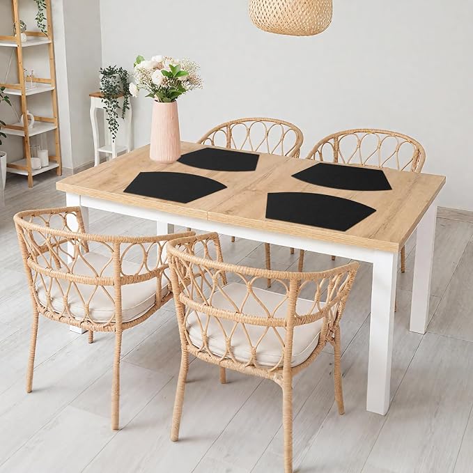 Homaxy Round Table Placemats Set of 6, Washable Wedge Shaped Faux Leather Table - Image 7