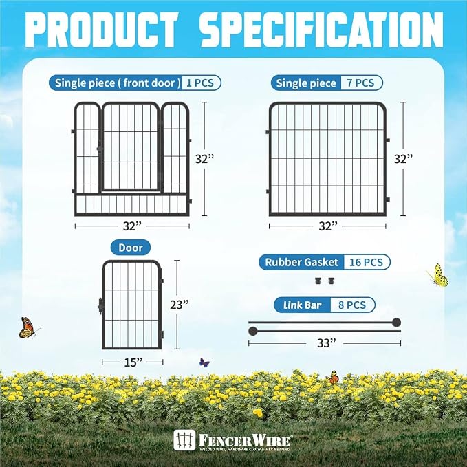 Fencer Wire Decorative Wire Fence, Panel Decor, Heavy Duty Iron Landscape Patio - Image 2