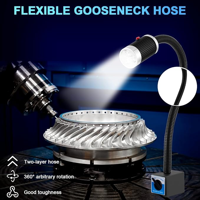 YJINGRUI 9W LED Magnetic Work Light, 900LM Super Bright Gooseneck Lamp - Image 6