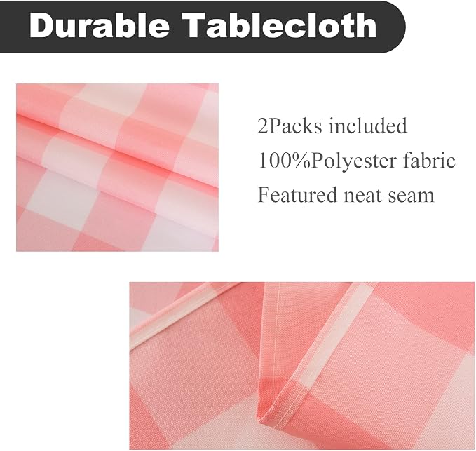 Cupuamon 2 Pack Waterproof Polyester Fabic Rectangle Checkered - Image 2