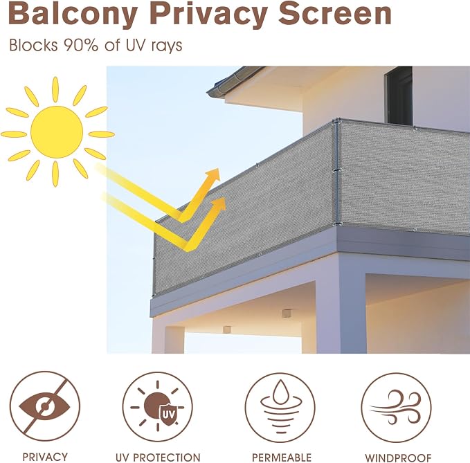 SUNNY GUARD 2.5/2.6/3/3.3/4/5/6/8 Balcony Privacy Screen Fence, Apartments - Image 2
