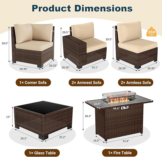 7 Piece Patio Furniture Set - Image 7