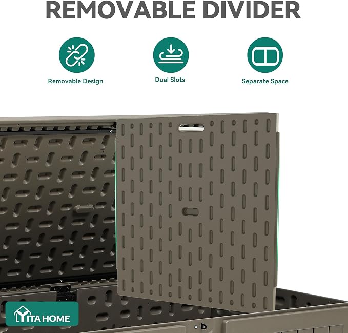 YITAHOME 200 Gallon Extra Large Deck Box, Double-Wall Resin Outdoor Storage Box - Image 8
