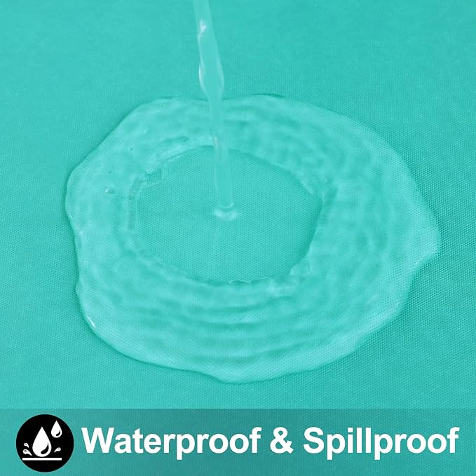 Smiry Round Table Cloth 60 Inch, Waterproof Wipeable Vinyl Tablecloths Protector - Image 2