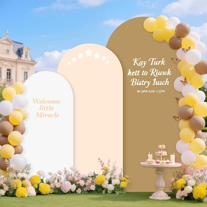 MODFUNS Mixed Color Arch Backdrop Covers 4ft 5ft 6ft Khaki Beige White Spandex - Image 2