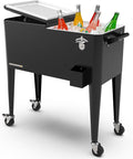 Permasteel 80 Quart Party Cooler, Rolling Ice Chest by Permasteel