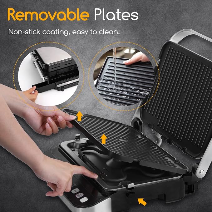 Taylor Swoden Panini Press Waffle Maker, 1600W Electric Indoor Grill - Image 7