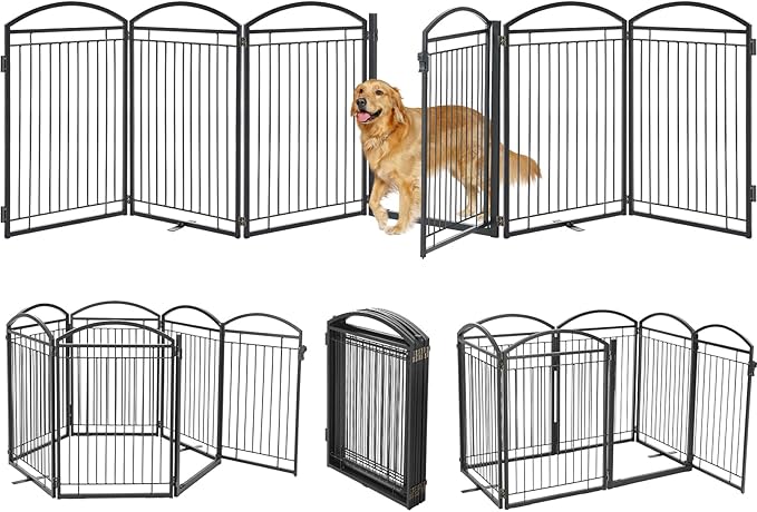 Full Metal Free Standing Dog Gate by WeLovePetsAsMuchAsYouDo