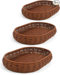 Woven Bread Basket, 3 Pack Wicker Fruit Baskets Rattan Bread Basket Poly Wicker by Unknown