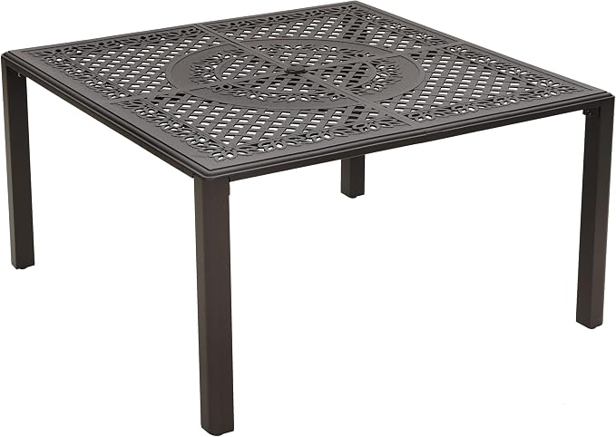 Sophia & William Outdoor Dining Table 4-Person Square Cast Aluminium, Patio by SophiaWilliam