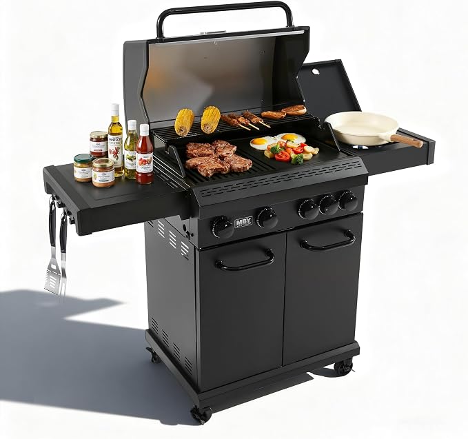 4+1 Burner Propane Gas Grill, 000 BTU Outdoor BBQ by MASIONBACKYARDS