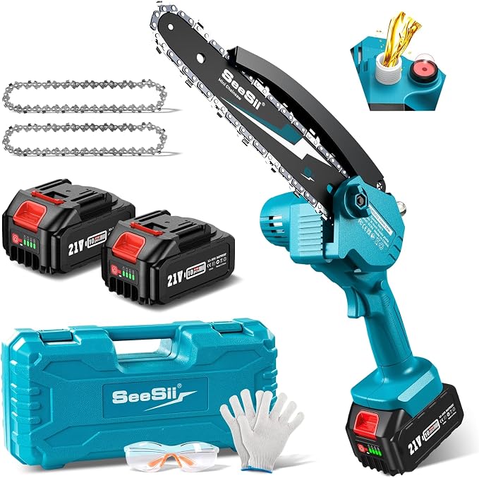 Seesii Mini Chainsaw 8-inch, Mini Chainsaw Cordless Tool Set, Battery Chainsaw by Seesii