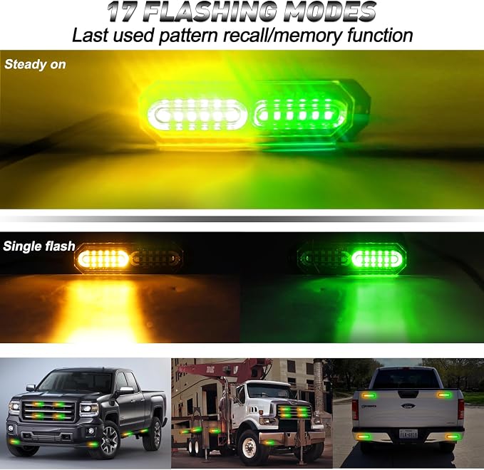 ASPL 8pcs Sync Feature Ultra Slim 12-LED Surface Mount Flashing Strobe Lights - Image 6