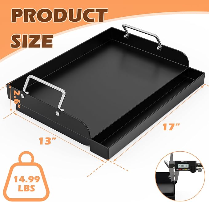 Flat Top Griddle Insert for Outdoor Gas Grill, Universal Cast Iron Griddle for - Image 2
