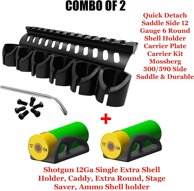 Gotical – Quick Detach Saddle Side 12 Gauge 6 Round Shell Holder Carrier Plate - Image 2