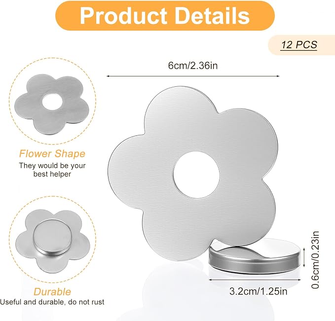 12 PCS Flower Shaped Outdoor Tablecloth Weights, Stainless Steel Table Weights - Image 2