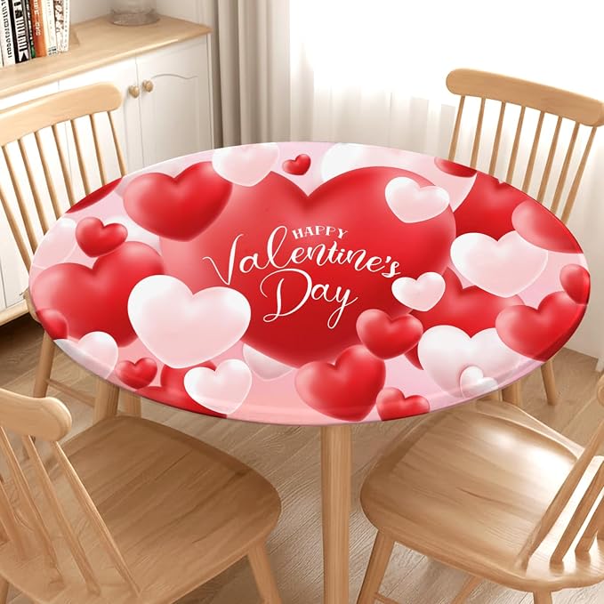 Valentines Day Round Fitted Tablecloth - Image 3