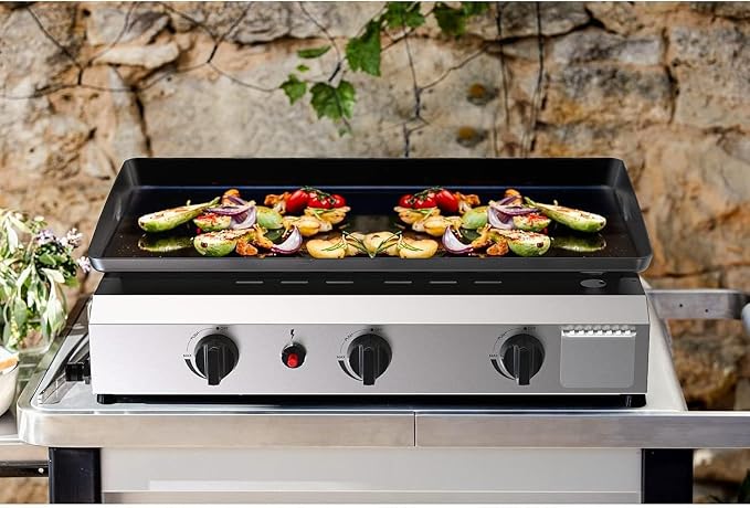 3 Burner BBQ Gas Griddle, 25.6 Inch Stainless Steel Tabletop Portable Propane - Image 5