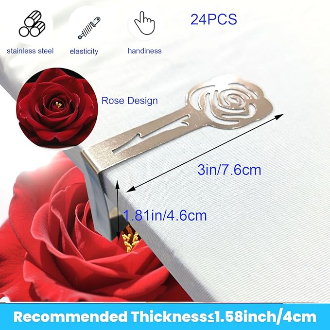 24 Pack Tablecloth Clips for Outdoor Thick Tables, Picnic Table Cloth Holder - Image 3