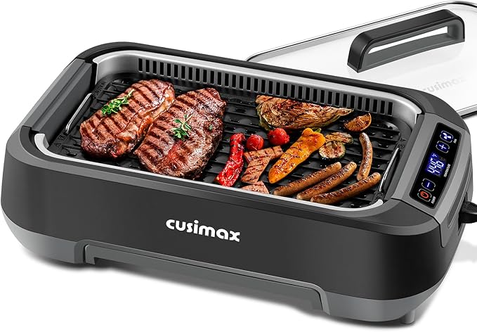 CUSIMAX Electric Indoor Grill, 1500W Smokeless Korean BBQ Grill by CUSIMAX