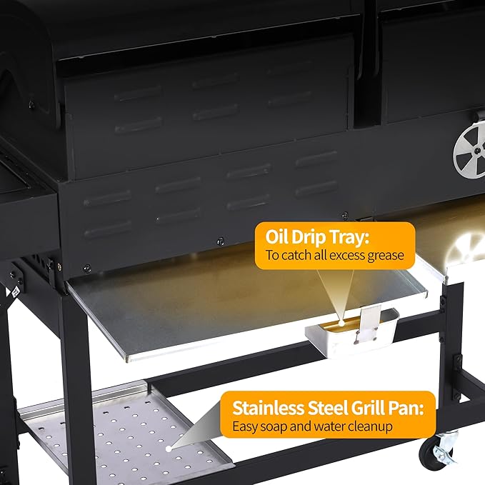 Propane Gas and Charcoal Grill Combo | Griddle Grill - Image 5