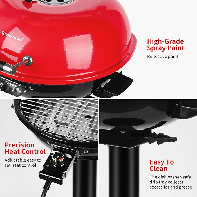 Electric BBQ Grill Techwood 15-Serving Indoor/Outdoor Electric Grill - Image 4