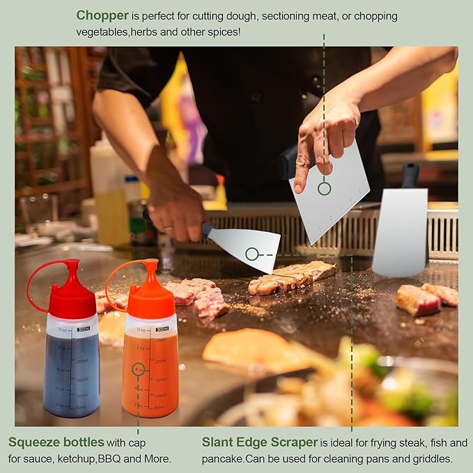 Barbecue Tool Set, 237 Piece Stainless Steel Griddle Kit with Storage Bag
