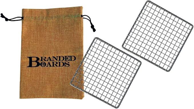 Portable Bushcraft Stainless BBQ Cooking Grill Grate, Bamboo Cutting Board by BrandedBoards