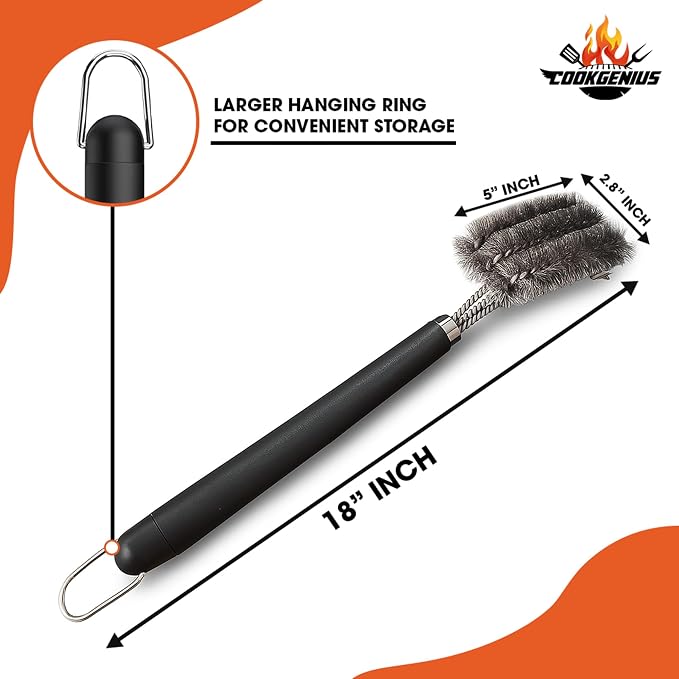 Grill Brush with Scraper for BBQ Grills – 18 Inch Long Handle BBQ Grill Cleaner - Image 4