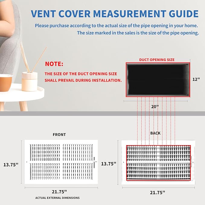 20x12 Vent Register, Vent Covers - Image 6