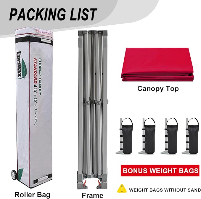 Eurmax USA Standard 10x10ft Patio Pop Up Canopy Tent - Image 7