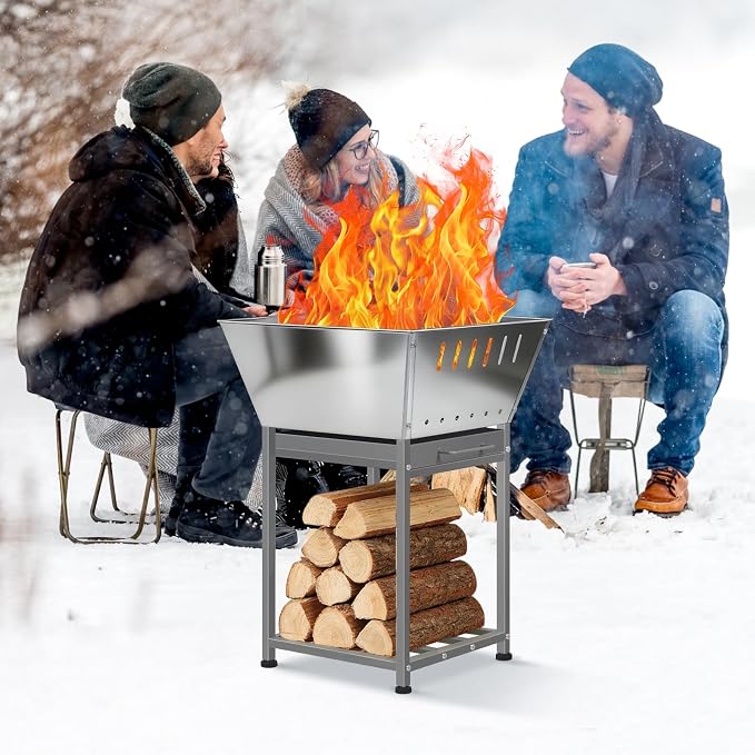 Stainless Steel Inch Square Wood Fire Pit - Image 7