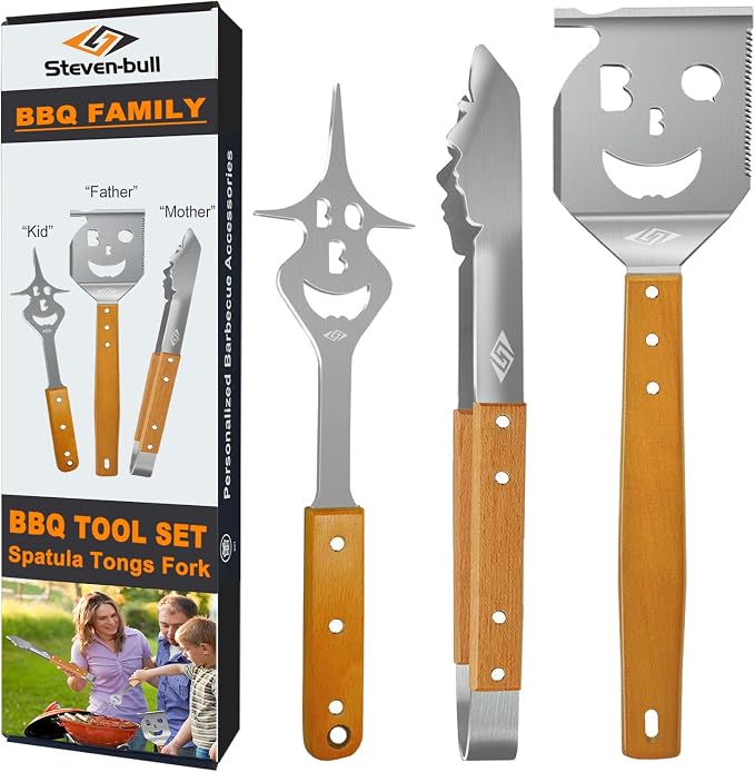 BBQ Tools Grill Set, Extra Long BBQ Accessories, Grill Accessories by STEVEN-BULLS