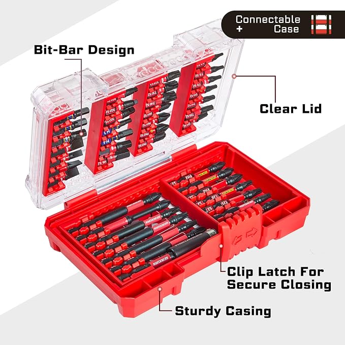 42Pieces Impact Screwdriver Bits Set, Magnetic S2 Steel - Image 3
