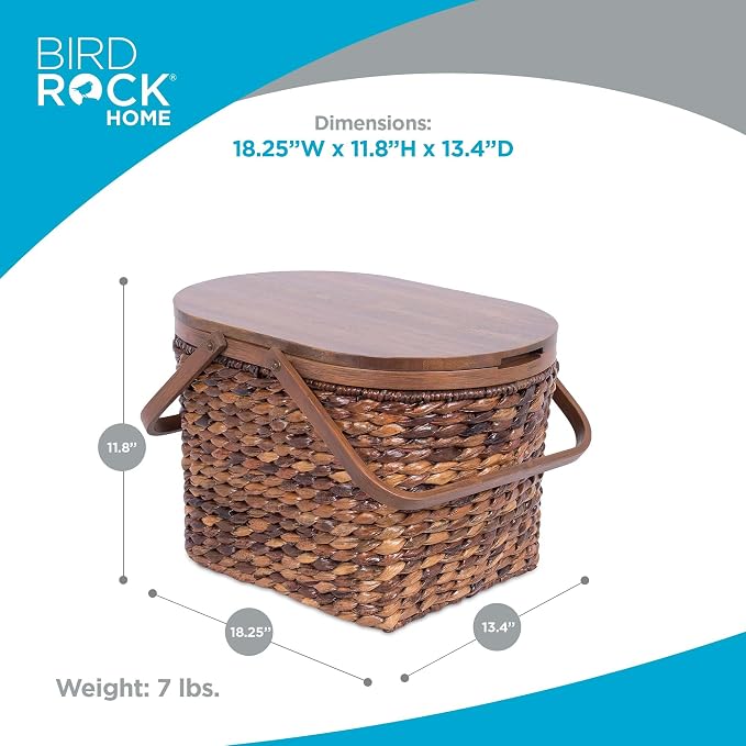 BirdRock Home Seagrass and Abaca Picnic Basket - Image 5