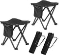 Triple Tree 2 Pack Folding Camping Stool, 13.8 Inch Small Portable Lightweight by Zaboro
