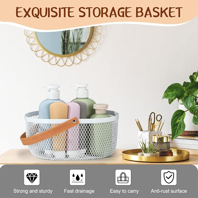 Maxcheck 4 Pcs Oval Metal Wire Storage Basket - Image 5