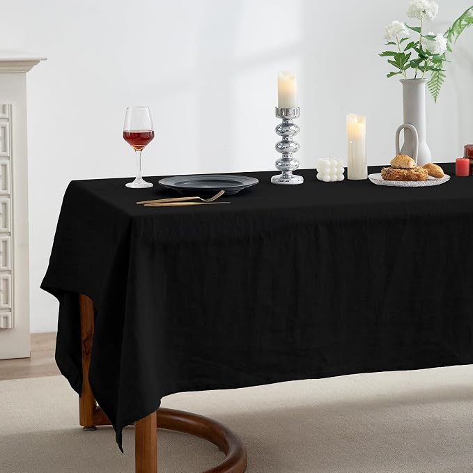 EVERLY 100% Pure Linen Rectangle Tablecloths 60x84Inches - Image 3