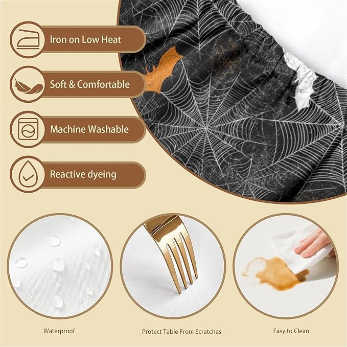 Rectangle Table Cloth Cover Waterproof Elastic Fitted Polyester Fitted - Image 3