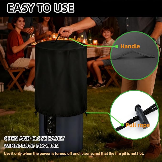 Fire Pit Cover for Ninja Fireside 360 -600D Oxford Heavy-Duty Waterproof and - Image 7