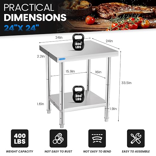 Stainless Steel Table for Prep & Work - Image 2