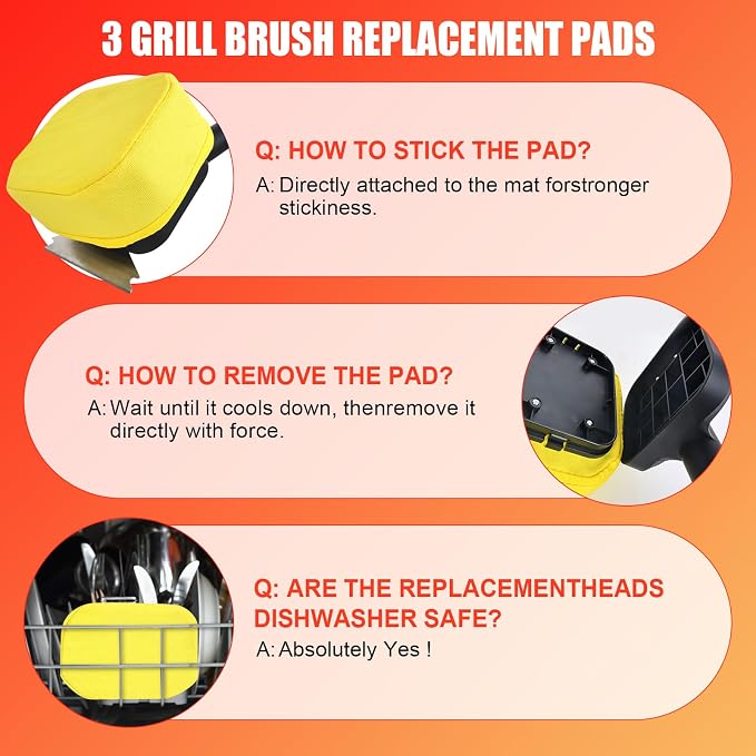 Grill Brush Bristle Free with 2 Replaceable Heads, Steam-Enhanced Scraper - Image 6