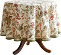 ISAENNE Designer Bohemian Linen Round Table Cloth, Colorful Floral Pattern by Isaennehomedecoration