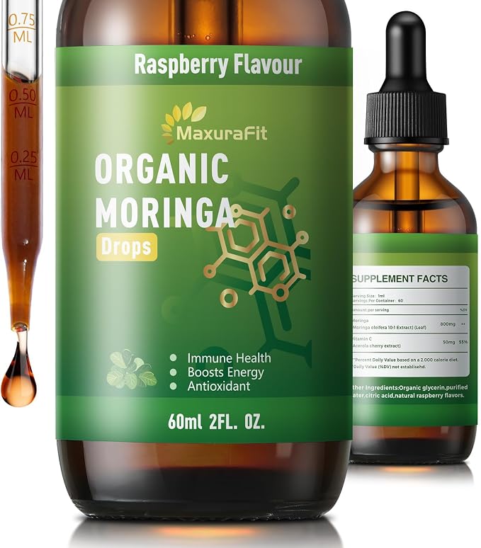 Moringa Leaf Drops with Vitamin C, Moringa Oleifera Extract Liquid Drops by CleanVeganPowerful%E2%80%93TheMaxuraFitWay